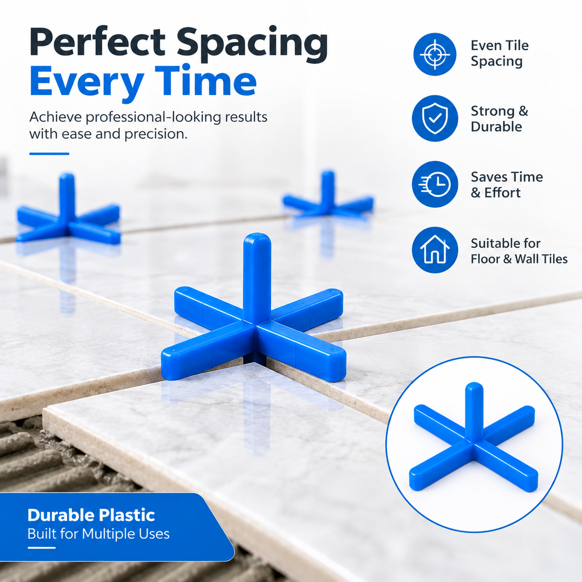 Tiled Up Tile Spacers with Arm – 1,000-Piece Pack