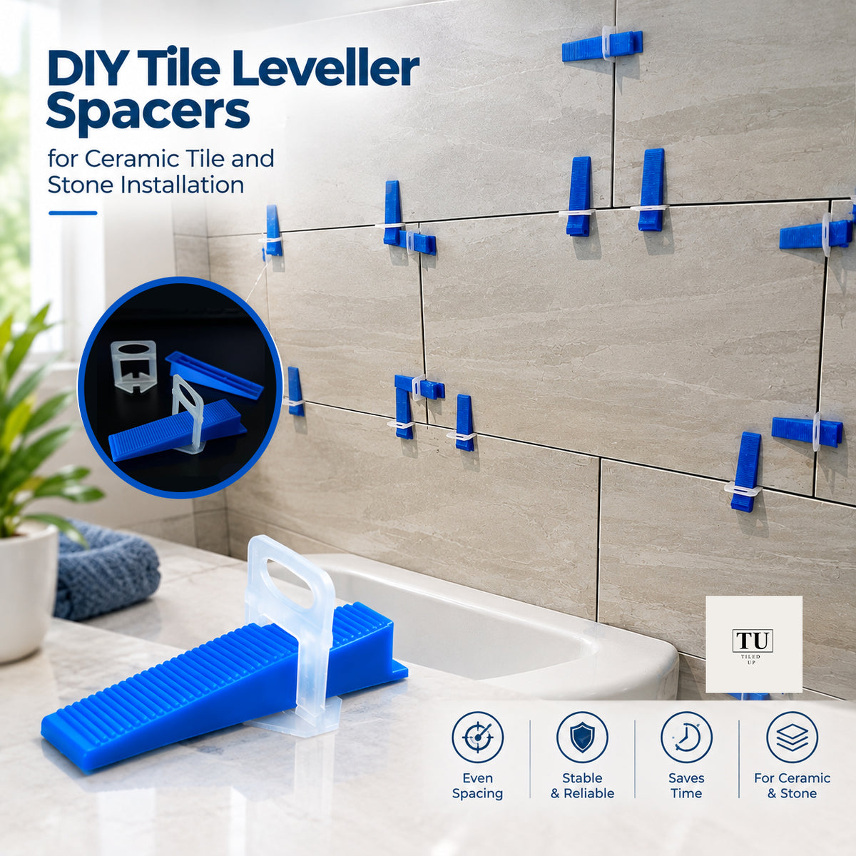 Tiled Up Tile Levelling Kit – Plier, 400 Clips & 400 Reusable Wedges