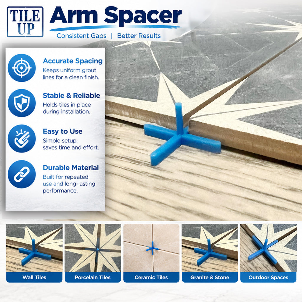 Tiled Up Tile Spacers with Arm – 1,000-Piece Pack